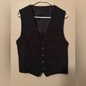 Vintage Men's Black Pinstripe Vest